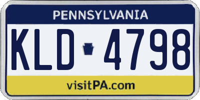 PA license plate KLD4798