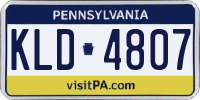 PA license plate KLD4807