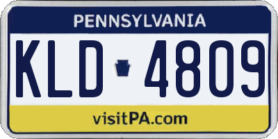 PA license plate KLD4809
