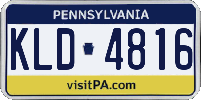 PA license plate KLD4816