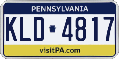 PA license plate KLD4817