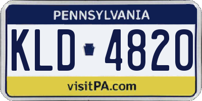 PA license plate KLD4820