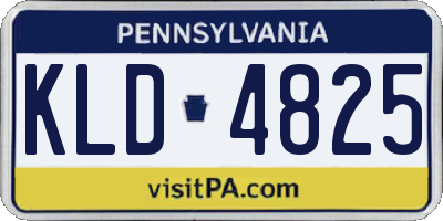 PA license plate KLD4825