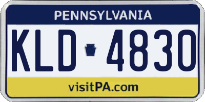 PA license plate KLD4830