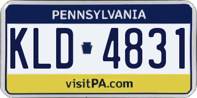PA license plate KLD4831