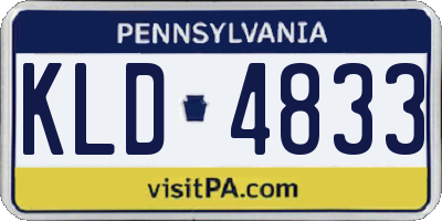PA license plate KLD4833