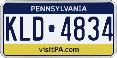 PA license plate KLD4834