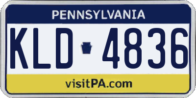 PA license plate KLD4836