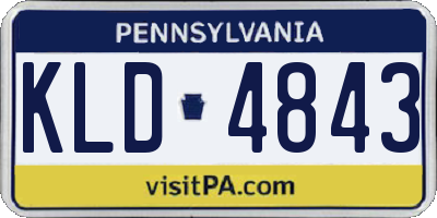 PA license plate KLD4843