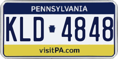PA license plate KLD4848
