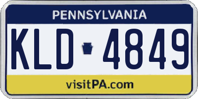 PA license plate KLD4849