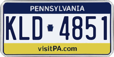 PA license plate KLD4851