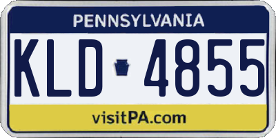 PA license plate KLD4855