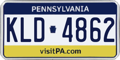 PA license plate KLD4862