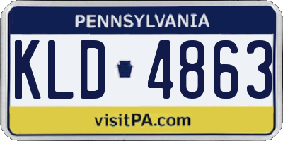 PA license plate KLD4863