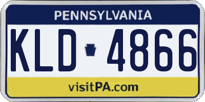 PA license plate KLD4866