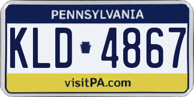 PA license plate KLD4867