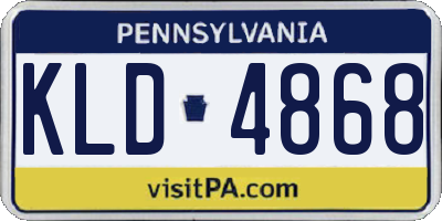 PA license plate KLD4868