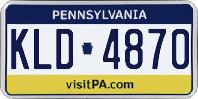 PA license plate KLD4870