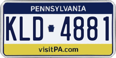 PA license plate KLD4881