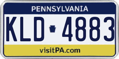 PA license plate KLD4883