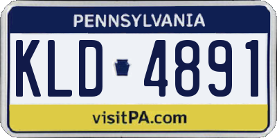 PA license plate KLD4891