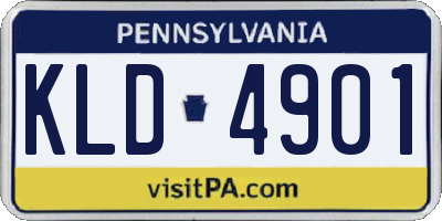 PA license plate KLD4901
