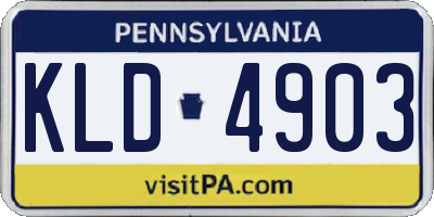 PA license plate KLD4903