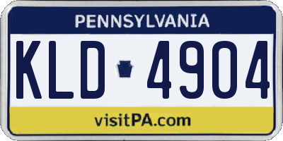 PA license plate KLD4904