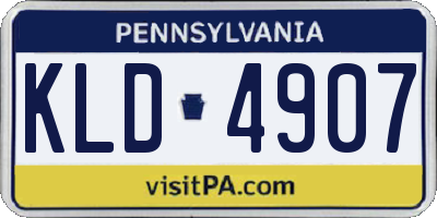 PA license plate KLD4907