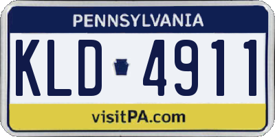 PA license plate KLD4911