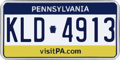 PA license plate KLD4913
