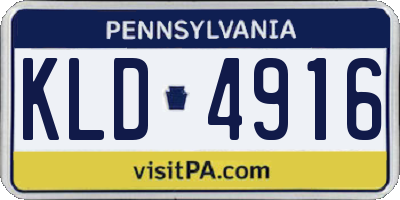 PA license plate KLD4916