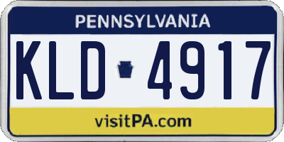 PA license plate KLD4917