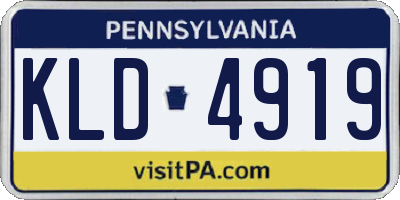 PA license plate KLD4919