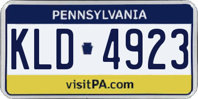PA license plate KLD4923