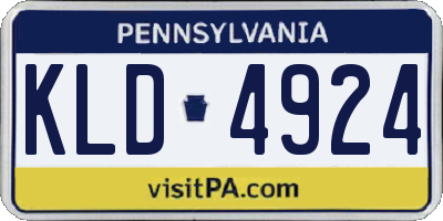 PA license plate KLD4924