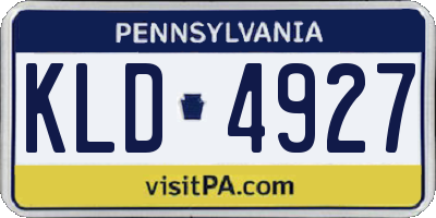 PA license plate KLD4927