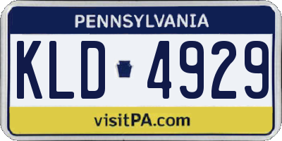 PA license plate KLD4929