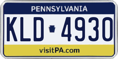 PA license plate KLD4930