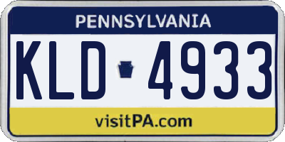 PA license plate KLD4933