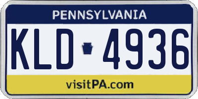 PA license plate KLD4936