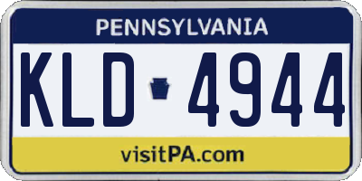 PA license plate KLD4944