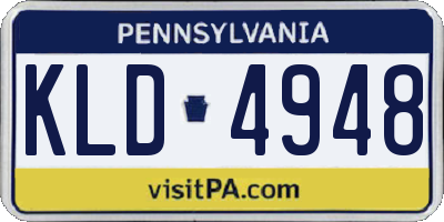 PA license plate KLD4948