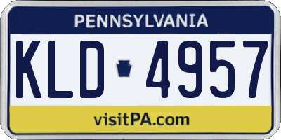 PA license plate KLD4957