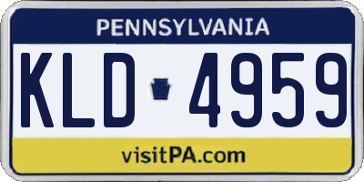 PA license plate KLD4959