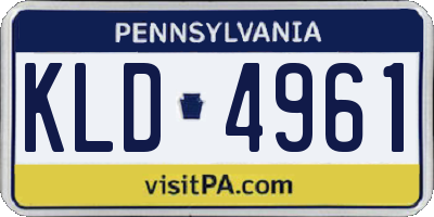 PA license plate KLD4961