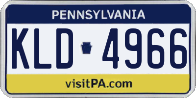 PA license plate KLD4966