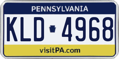 PA license plate KLD4968