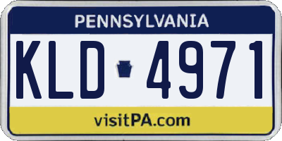 PA license plate KLD4971